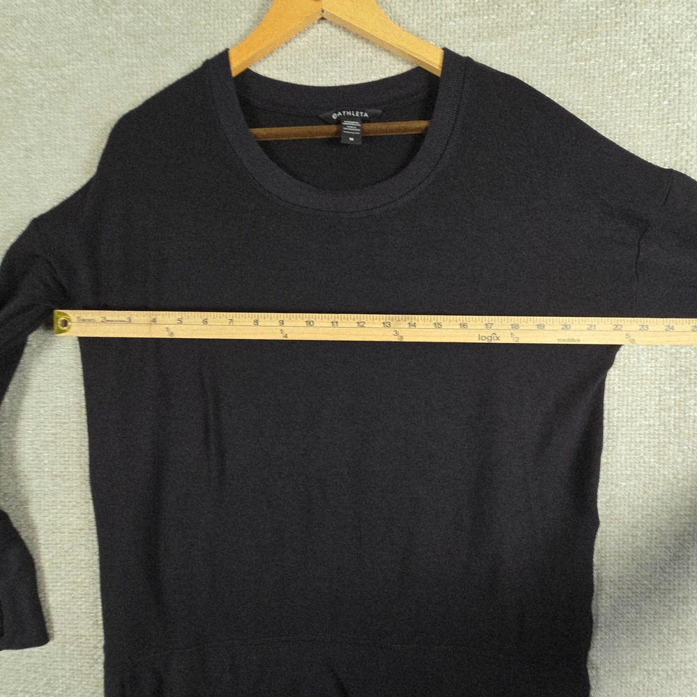 Athleta Coaster Luxe Sweatshirt Black Modal Blend Thumbhole Pullover Womens M - Picture 4 of 11